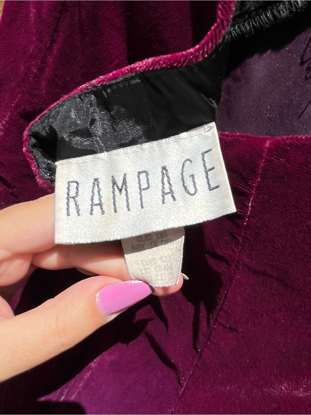 Vintage 90s Rampage Deep Wine Velvet Maxi Dress Accepting Offers! - Picture 6 of 9
